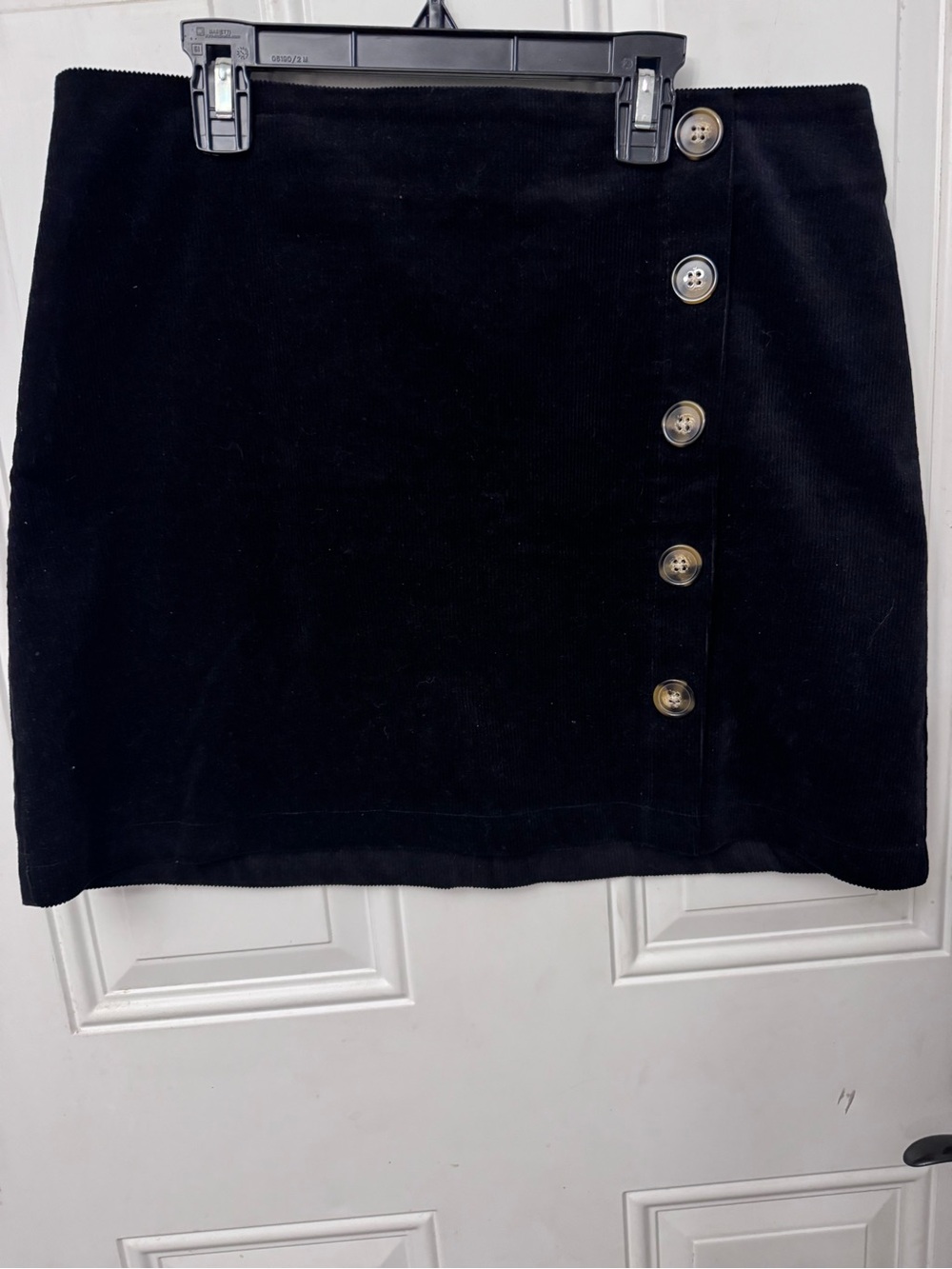 Women’s Mudpie Black Corduroy Button Front Mini Skirt Medium